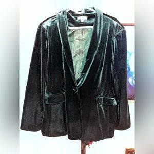 Deep Green Velvet Blazer